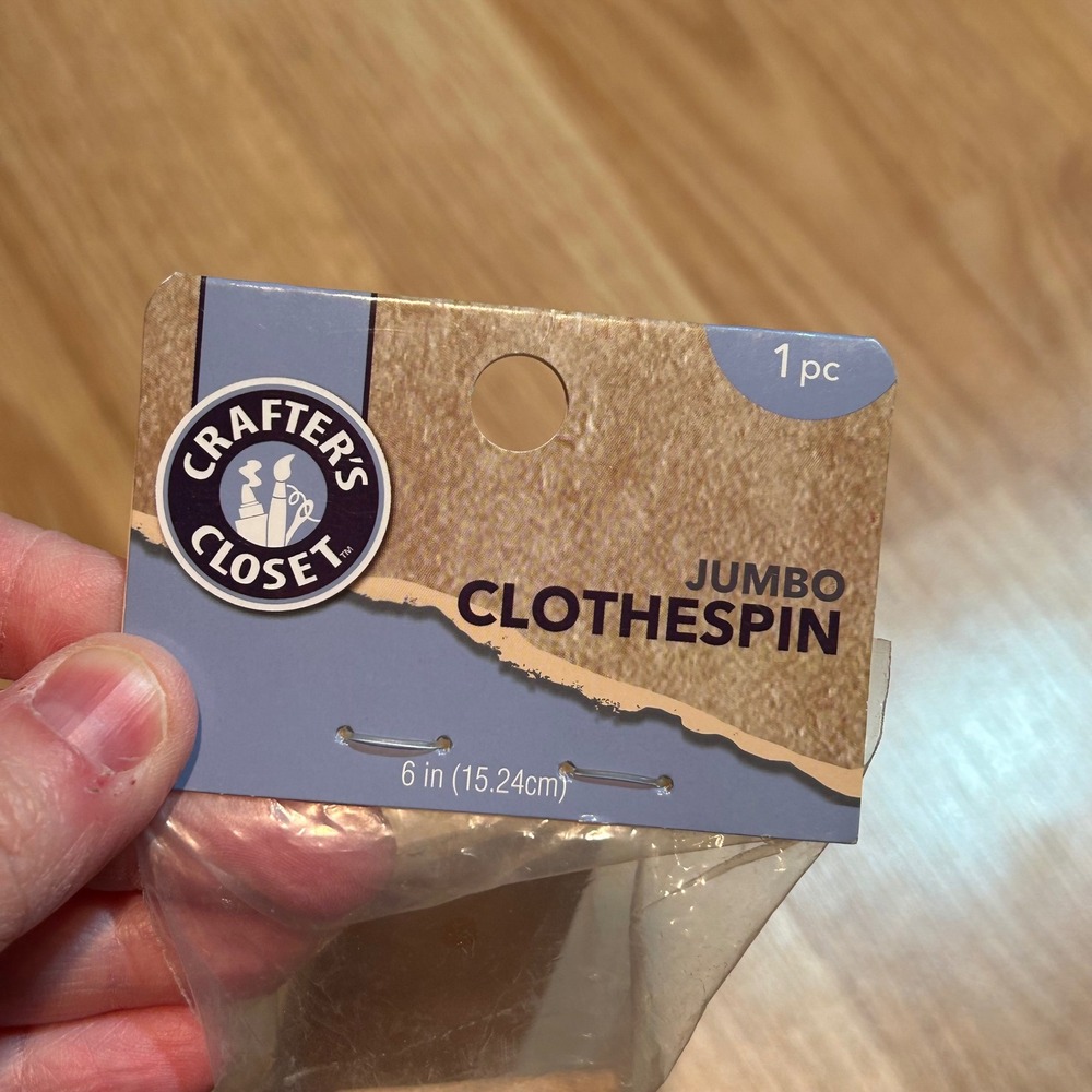 Crafters Closet Jumbo Clothespin 6 Inch Natural Wood Giant Craft Clip 1pc New - Picture 2 of 3